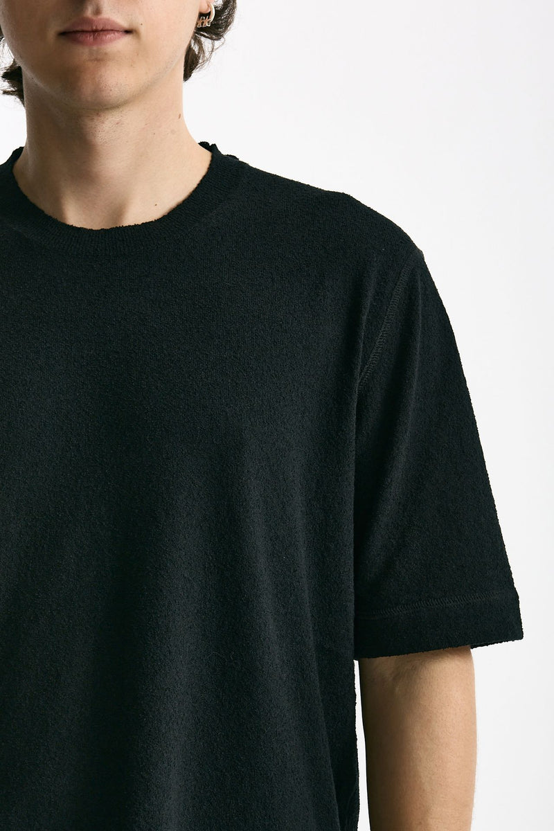 T-shirt in cotone e nylon nero uomo Hosio - 5