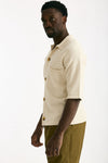 Polo camicia in cotone e nylon stretch panna uomo Hosio - 5