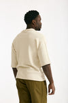 Polo camicia in cotone e nylon stretch panna uomo Hosio - 3