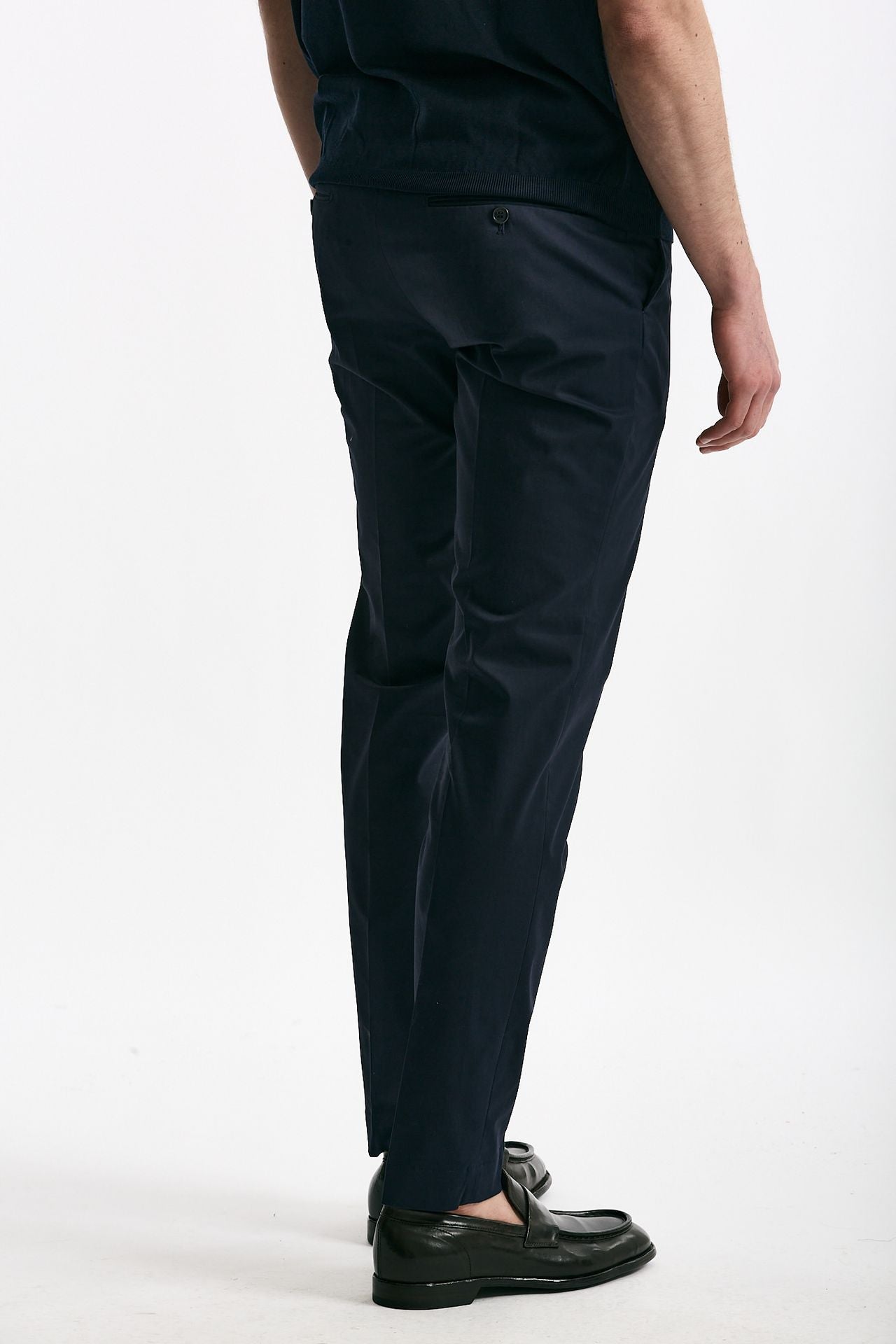 Pantalone in cotone stretch blu uomo Incotex - 3