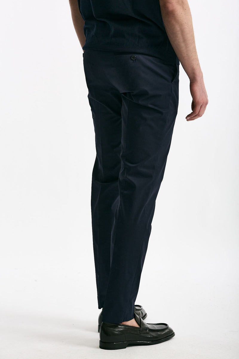 Pantalone in cotone stretch blu uomo Incotex - 3