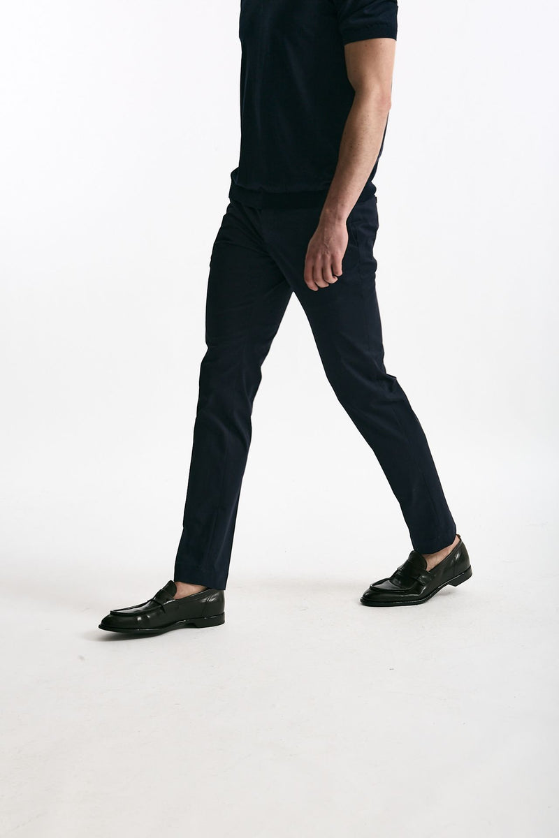Pantalone in cotone stretch blu uomo Incotex - 4