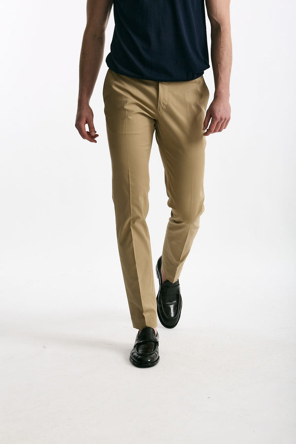 Pantalone in cotone stretch beige uomo Incotex