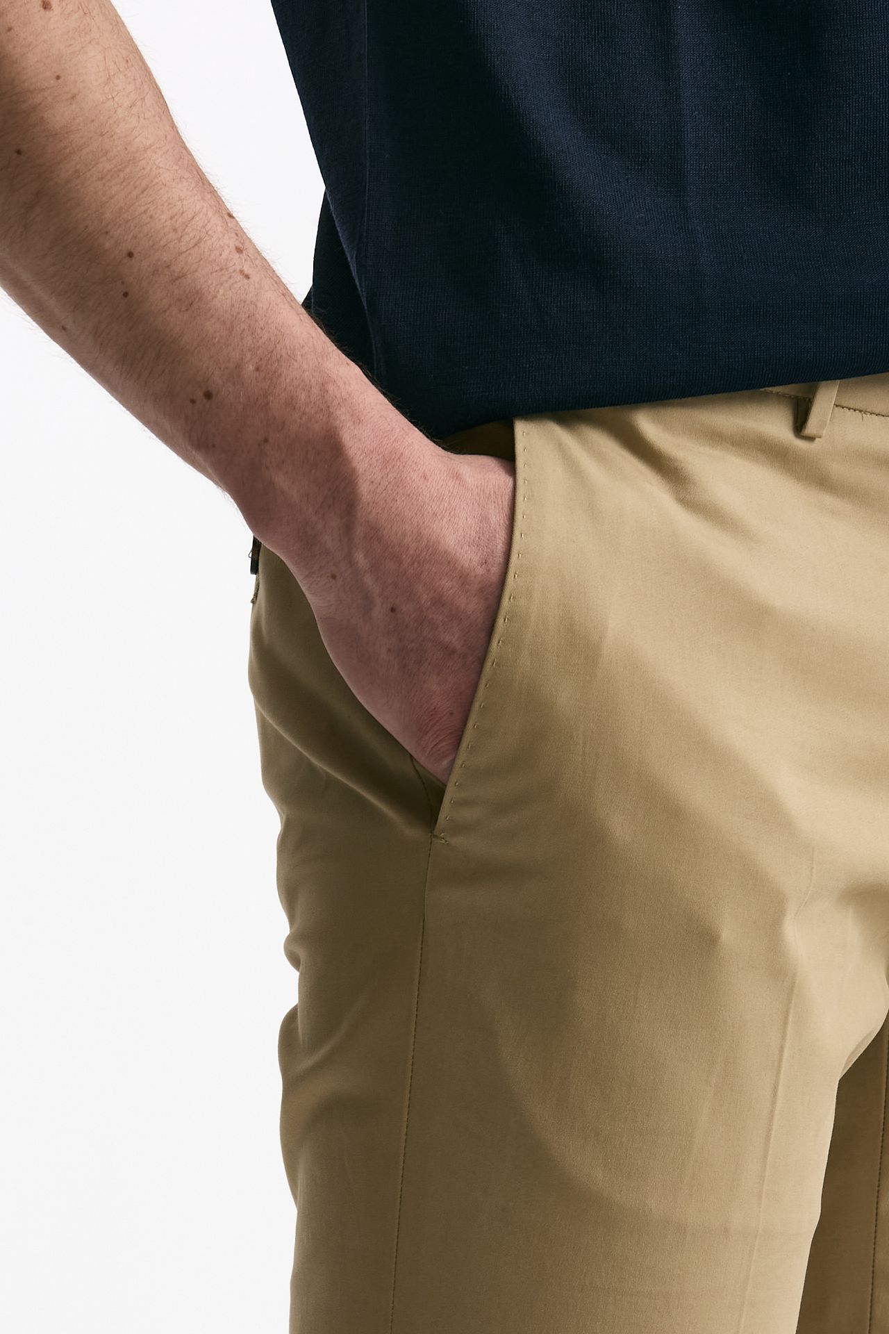 Pantalone in cotone stretch beige uomo Incotex - 6