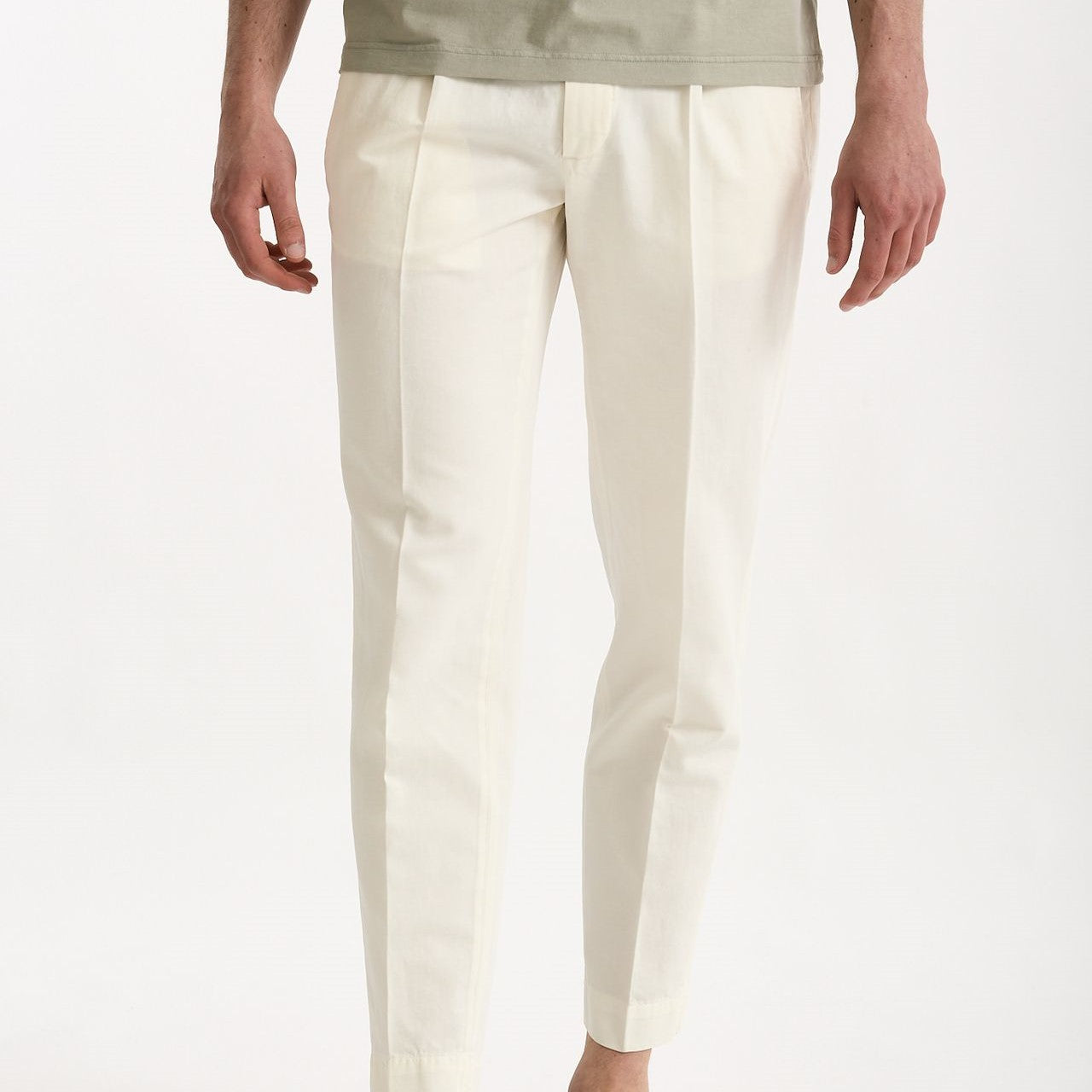 Pantalone cotone e lino bianco uomo Incotex - 8