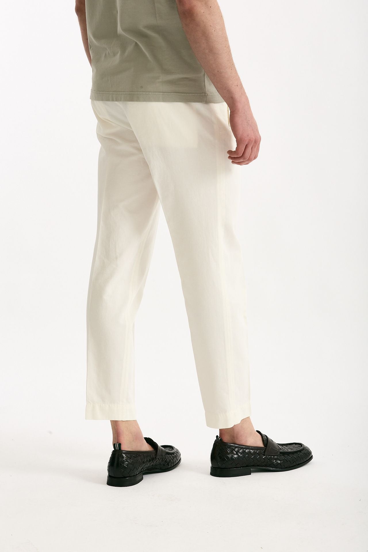Pantalone cotone e lino bianco uomo Incotex - 2