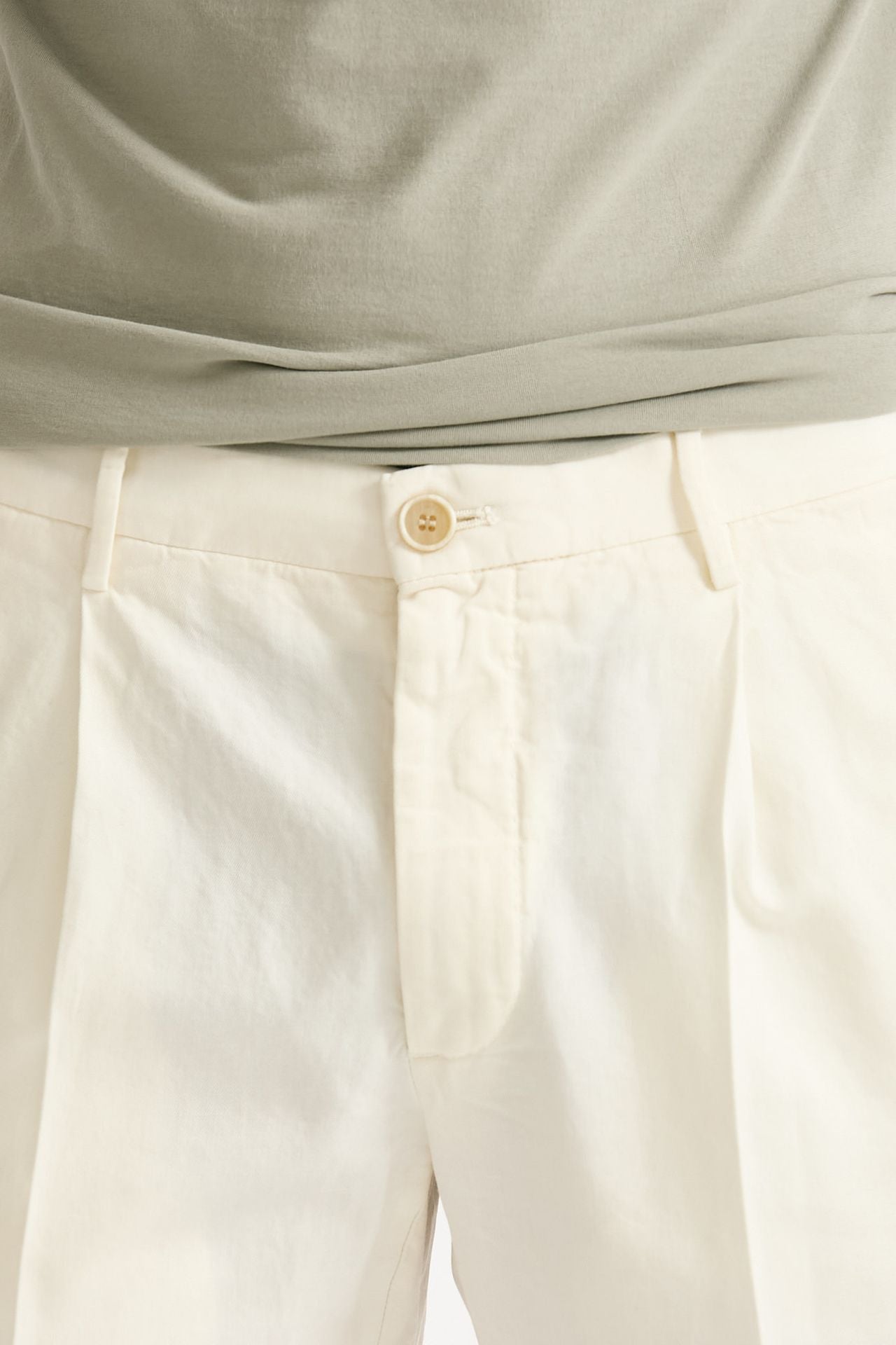 Pantalone cotone e lino bianco uomo Incotex - 5
