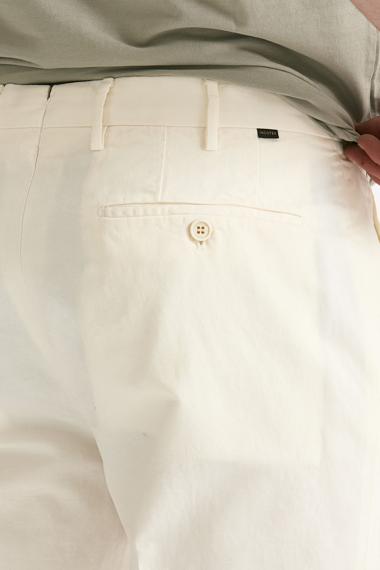 Pantalone cotone e lino bianco uomo Incotex - 7