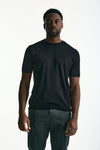 T-shirt in seta e cotone nero uomo Kangra - 2