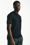 T-shirt in seta e cotone nero uomo Kangra - 4