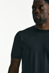 T-shirt in seta e cotone nero uomo Kangra - 5