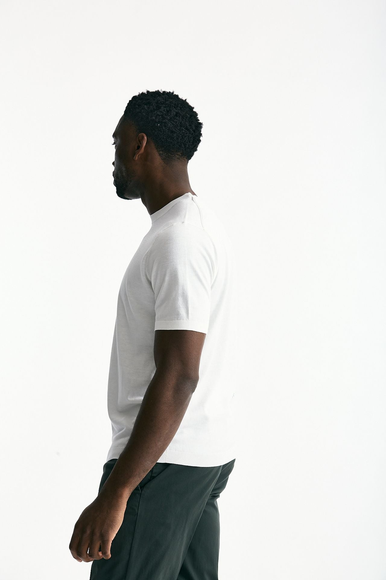 T-shirt in seta e cotone bianco uomo Kangra - 2