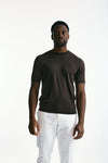 T-shirt in seta e cotone marrone uomo Kangra - 2