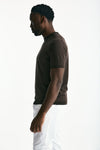 T-shirt in seta e cotone marrone uomo Kangra - 3