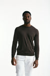 Maglia in cotone e seta marrone uomo Kangra - 3