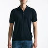 Polo in seta e cotone blu uomo Kangra - 6