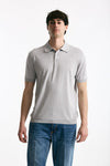 Polo in seta e cotone grigio uomo Kangra - 3