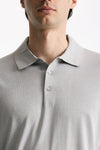 Polo in seta e cotone grigio uomo Kangra - 5