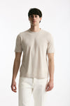 T shirt in cotone beige chiaro uomo Kangra - 1