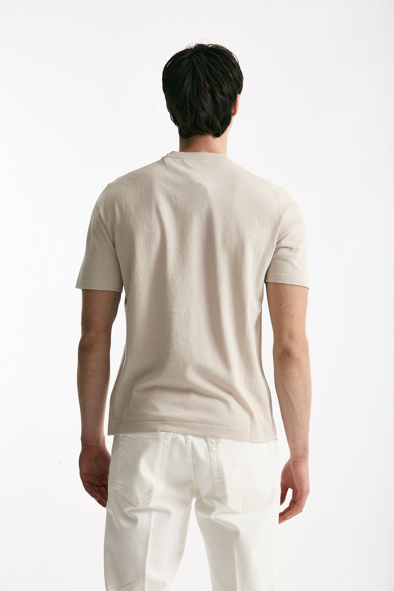 T shirt in cotone beige chiaro uomo Kangra - 3