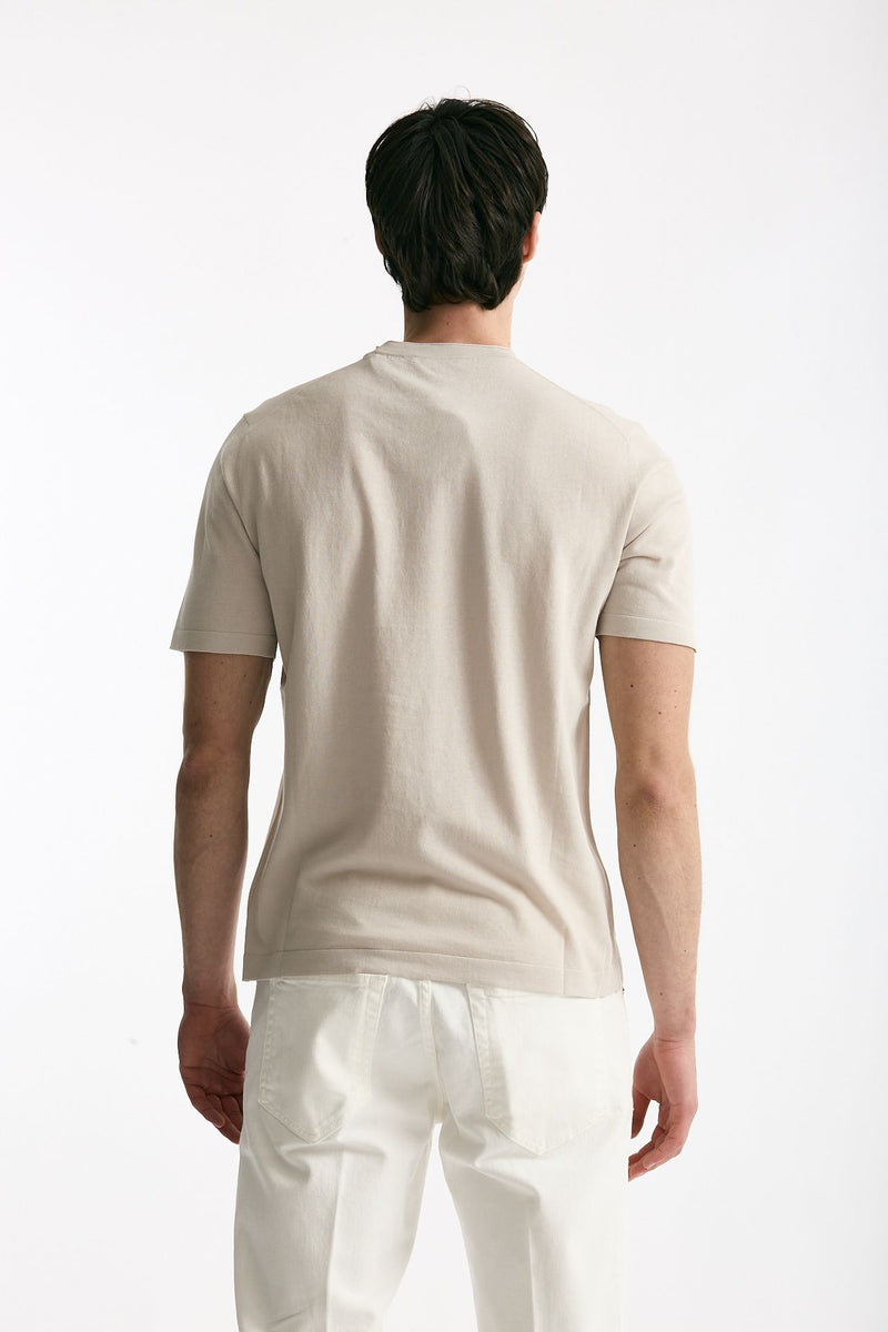 T shirt in cotone beige chiaro uomo Kangra - 3