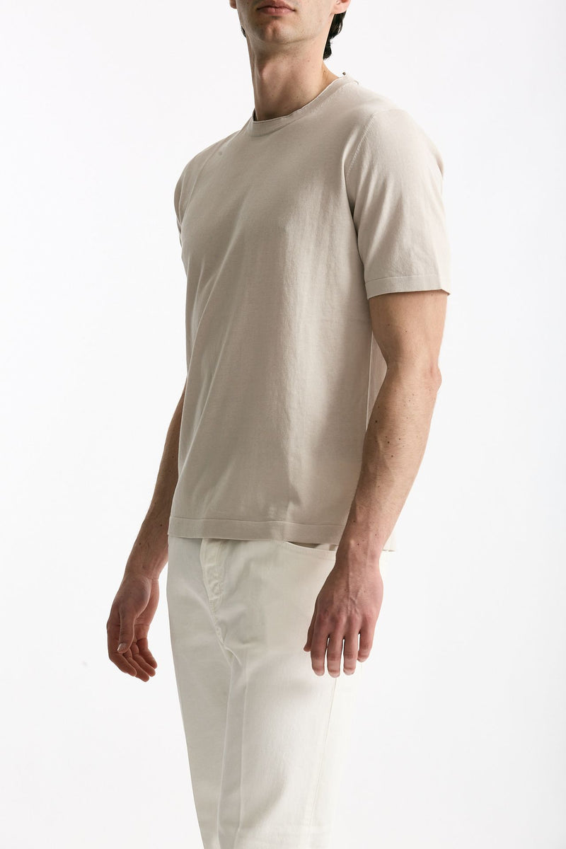 T shirt in cotone beige chiaro uomo Kangra - 4