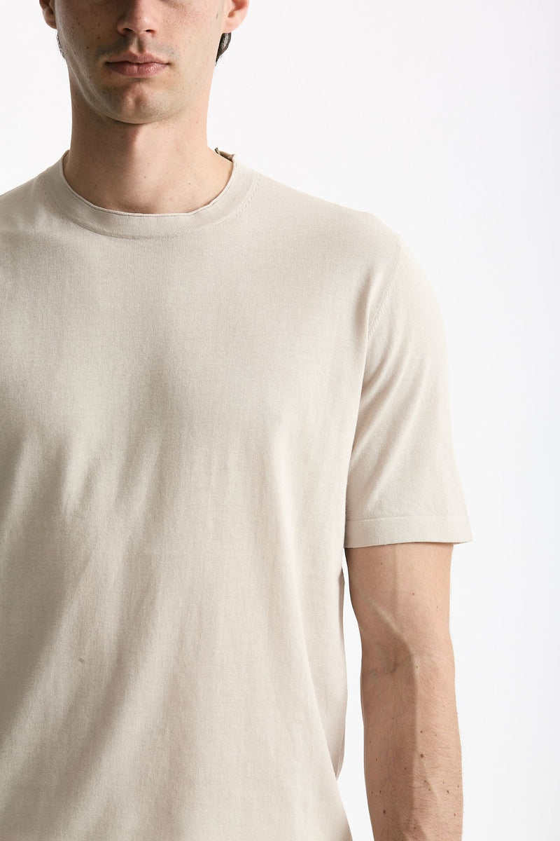 T shirt in cotone beige chiaro uomo Kangra - 5