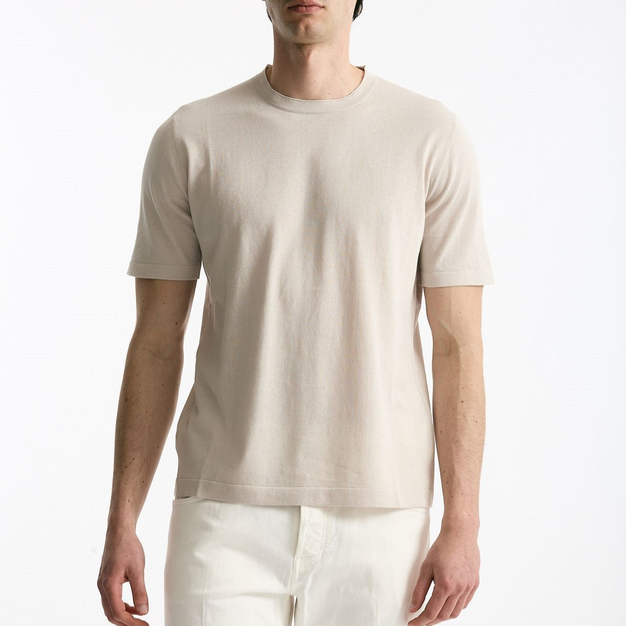 T shirt in cotone beige chiaro uomo Kangra - 6