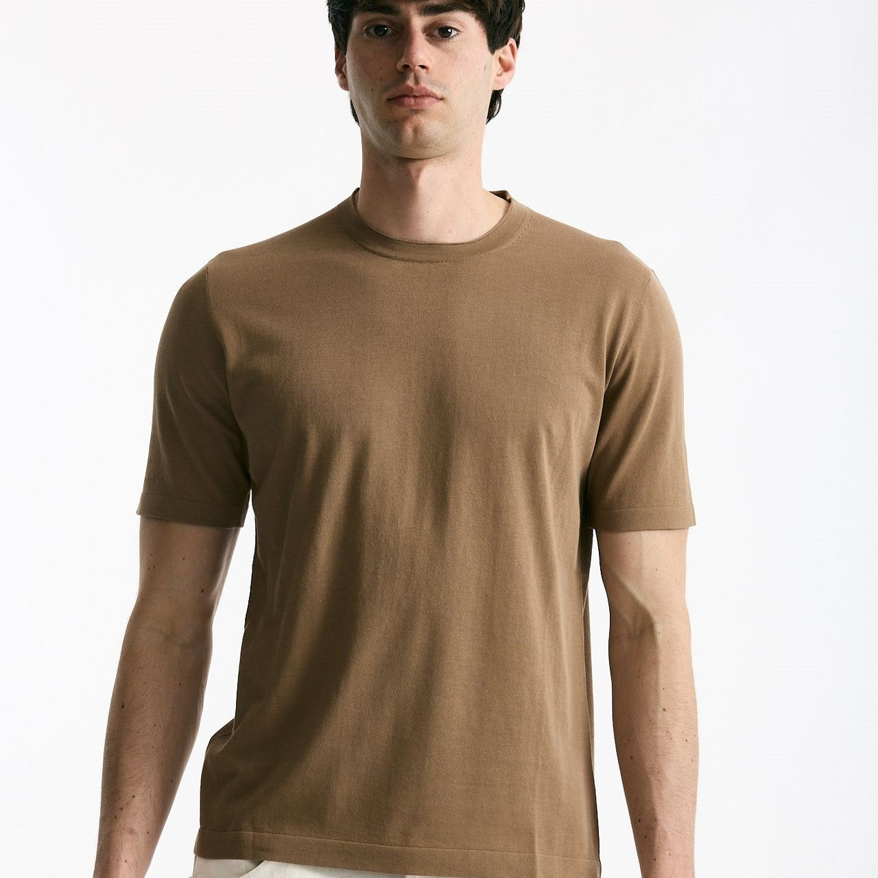 T shirt in cotone cammello uomo Kangra - 6