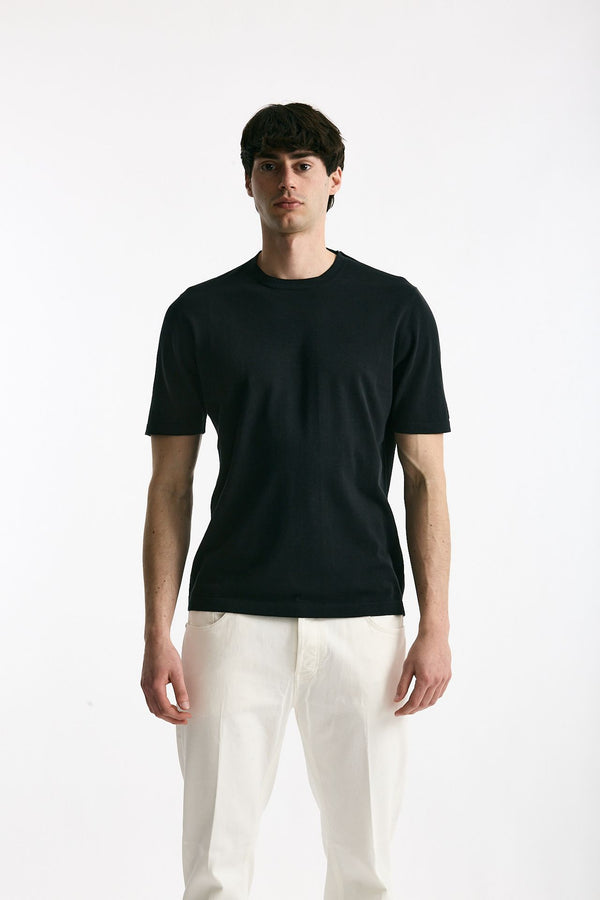 T shirt in cotone nero uomo Kangra