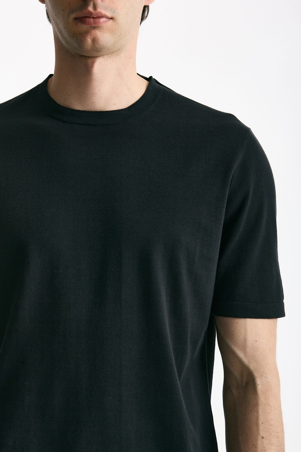 T shirt in cotone nero uomo Kangra - 5