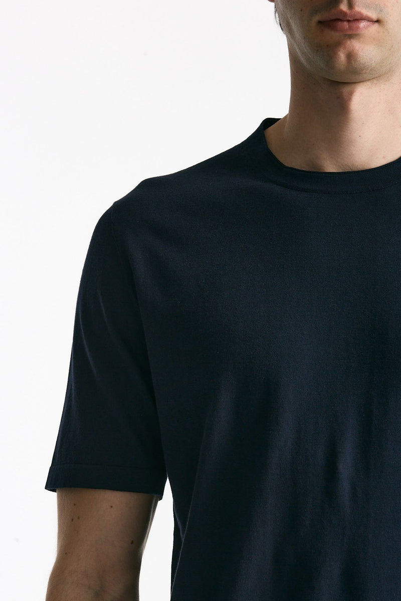 T shirt in cotone blu uomo Kangra - 5