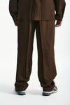 Pantalone in viscosa e lino marrone uomo Laneus - 2
