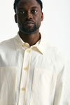 Camicia in viscosa e lino panna uomo Laneus - 6