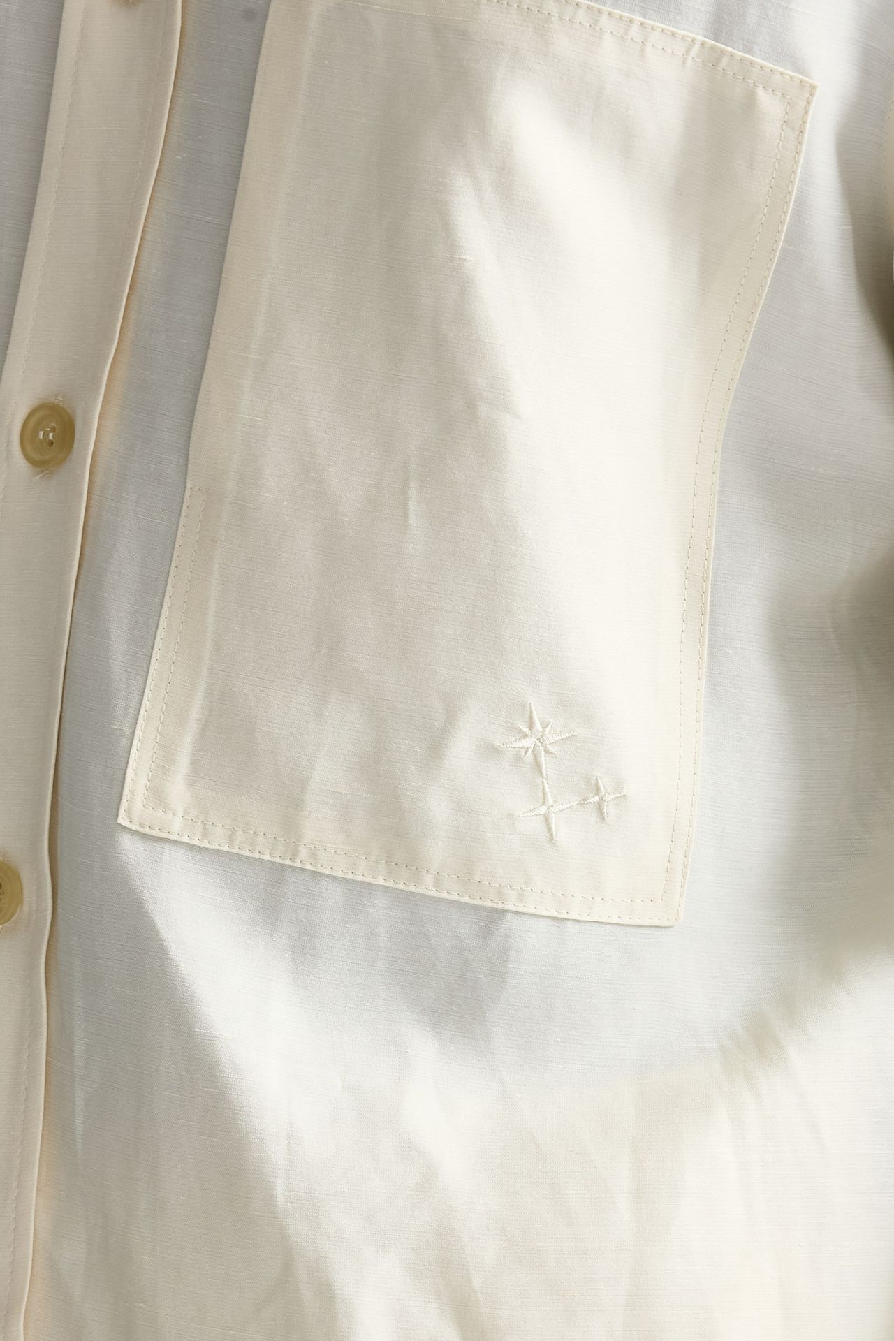 Camicia in viscosa e lino panna uomo Laneus - 7