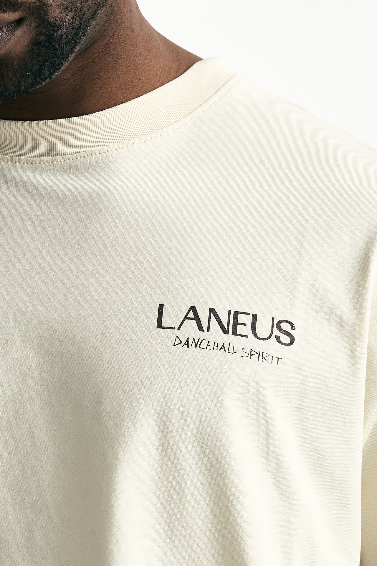 T-shirt con stampa in cotone panna uomo Laneus - 6