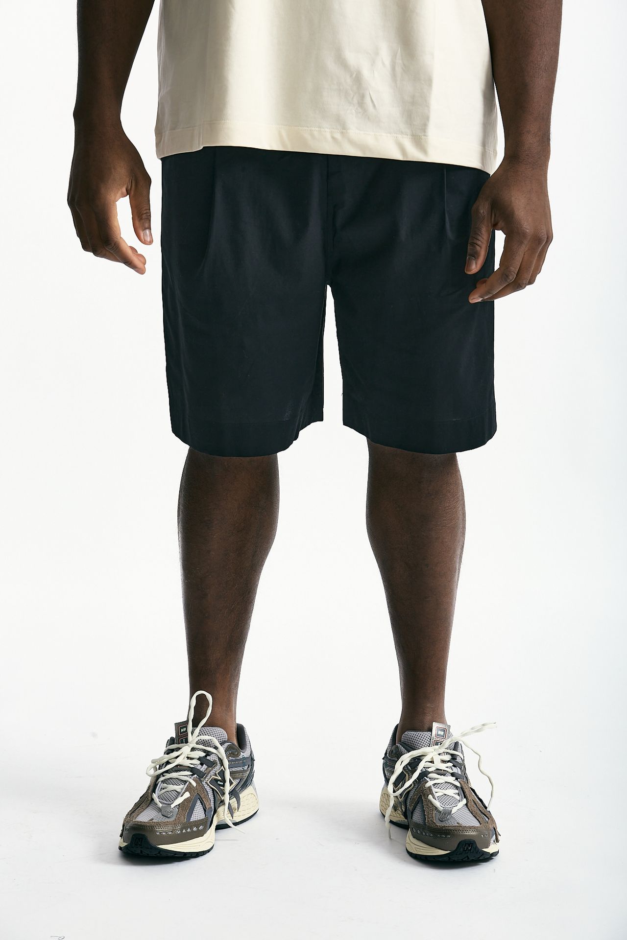 Bermuda in cotone stretch nero uomo Laneus - 1