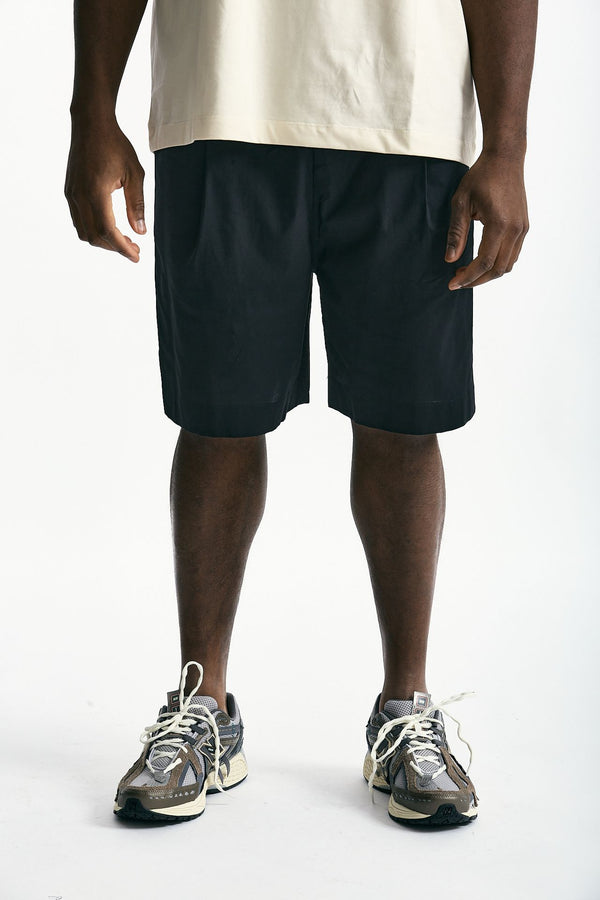 Bermuda in cotone stretch nero uomo Laneus