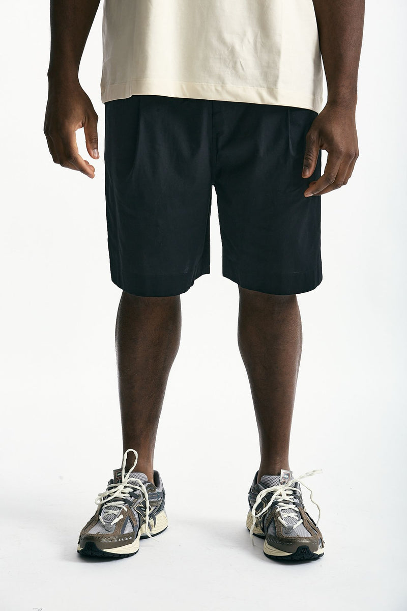 Bermuda in cotone stretch nero uomo Laneus - 1
