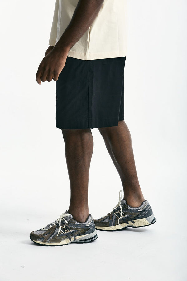 Bermuda in cotone stretch nero uomo Laneus