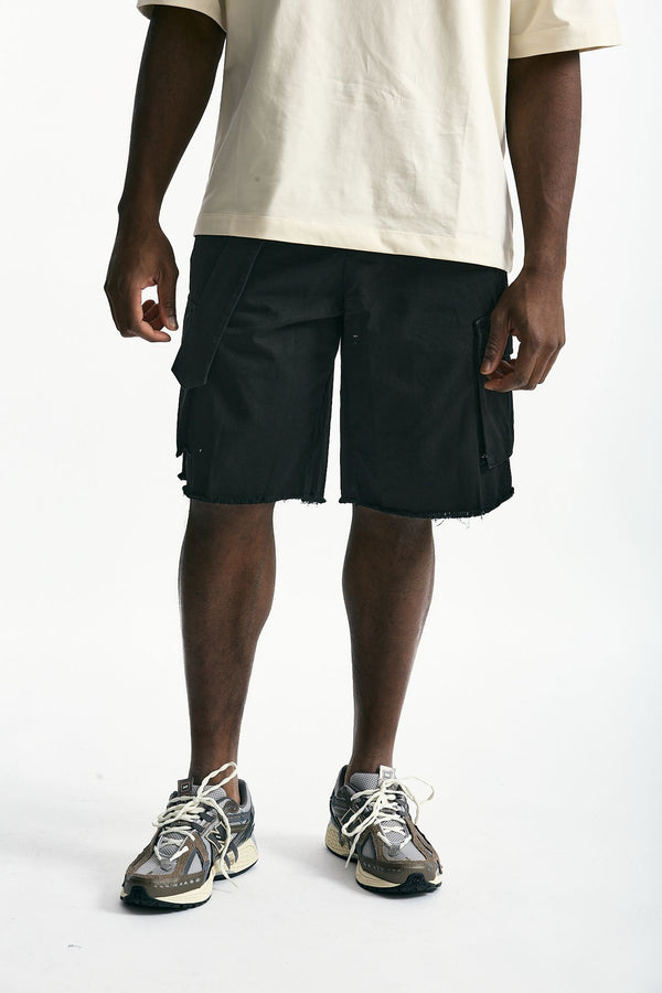 Bermuda in cotone nero uomo Laneus