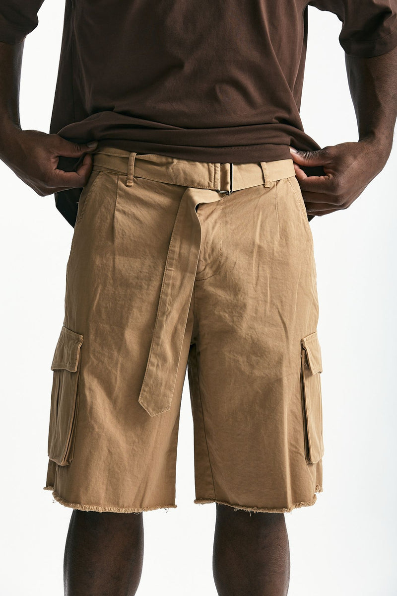 Bermuda in cotone cammello uomo Laneus - 5