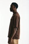 T-shirt con stampa in cotone marrone uomo Laneus - 3