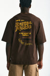 T-shirt con stampa in cotone marrone uomo Laneus - 1