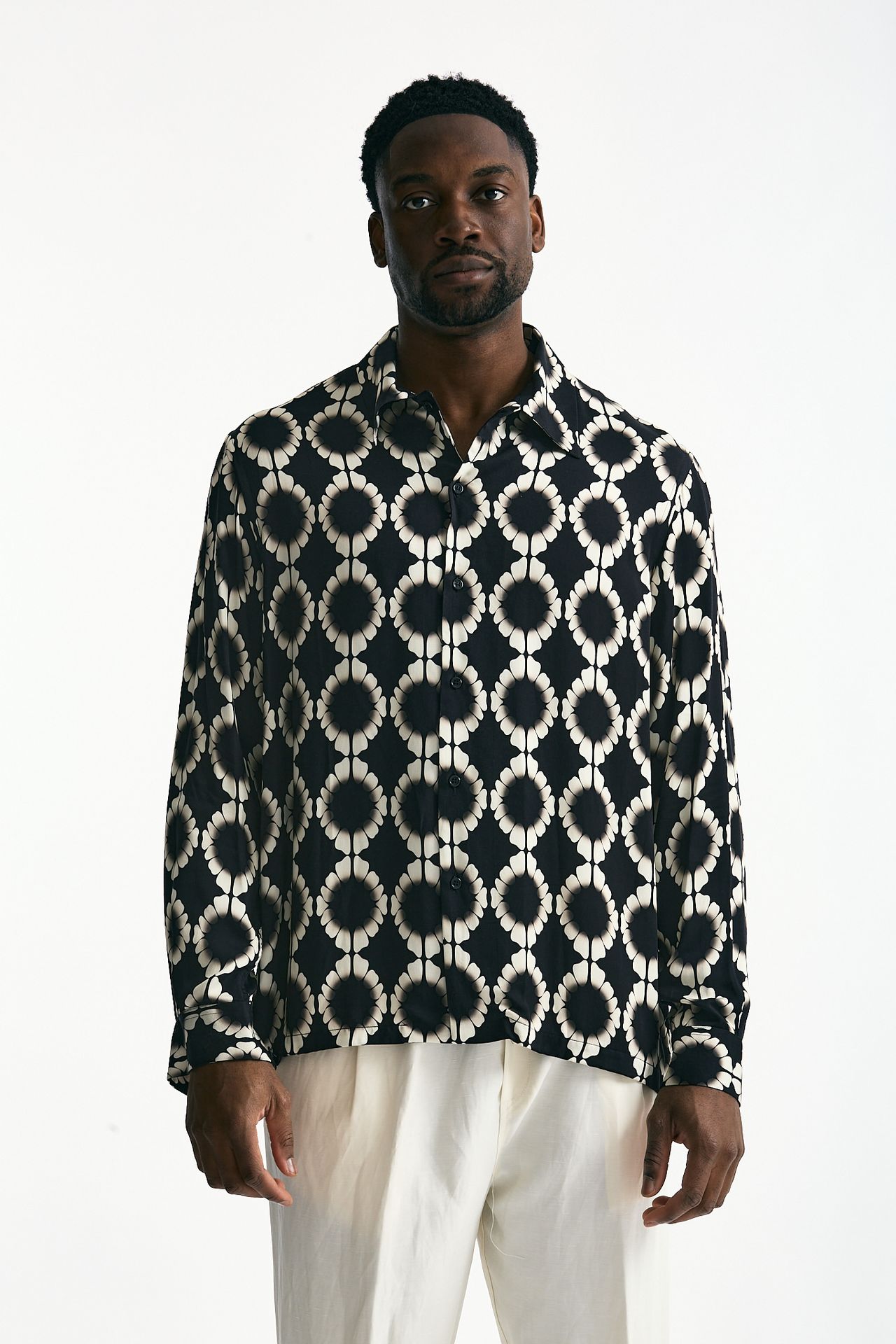 Camicia in viscosa fantasia uomo Laneus - 2