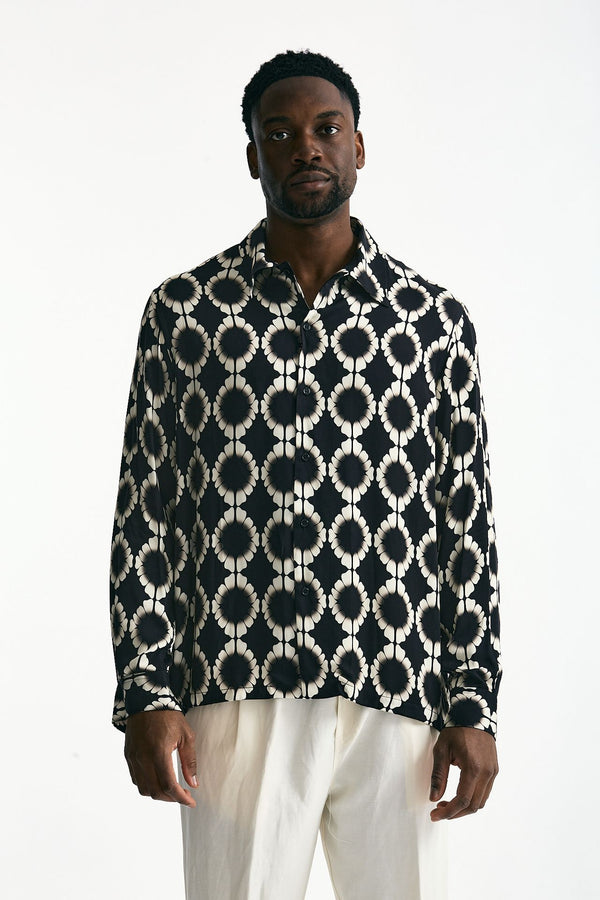 Camicia in viscosa fantasia uomo Laneus