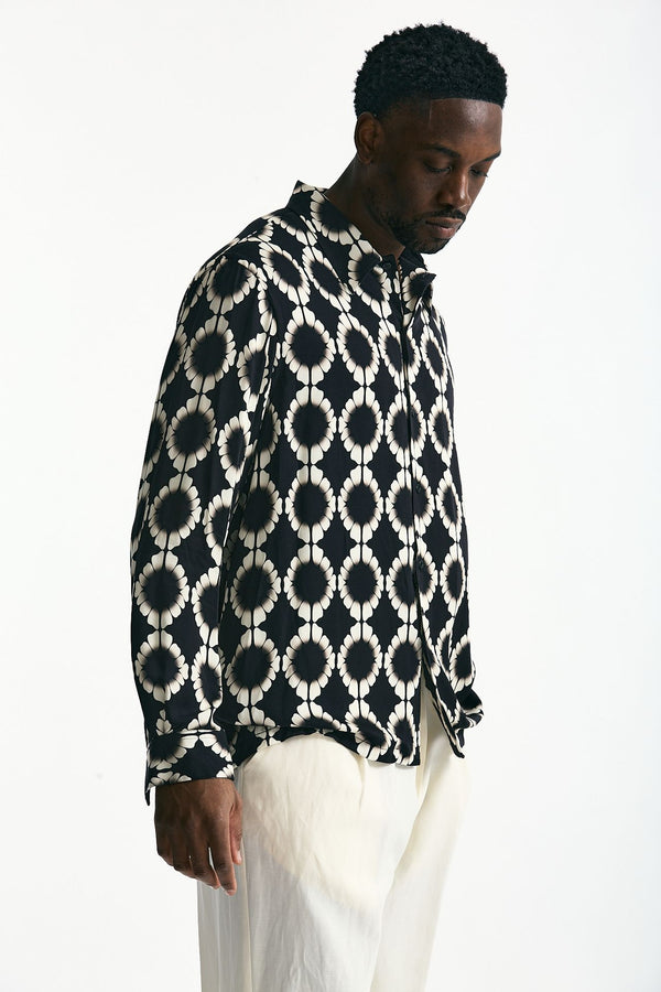 Camicia in viscosa fantasia uomo Laneus