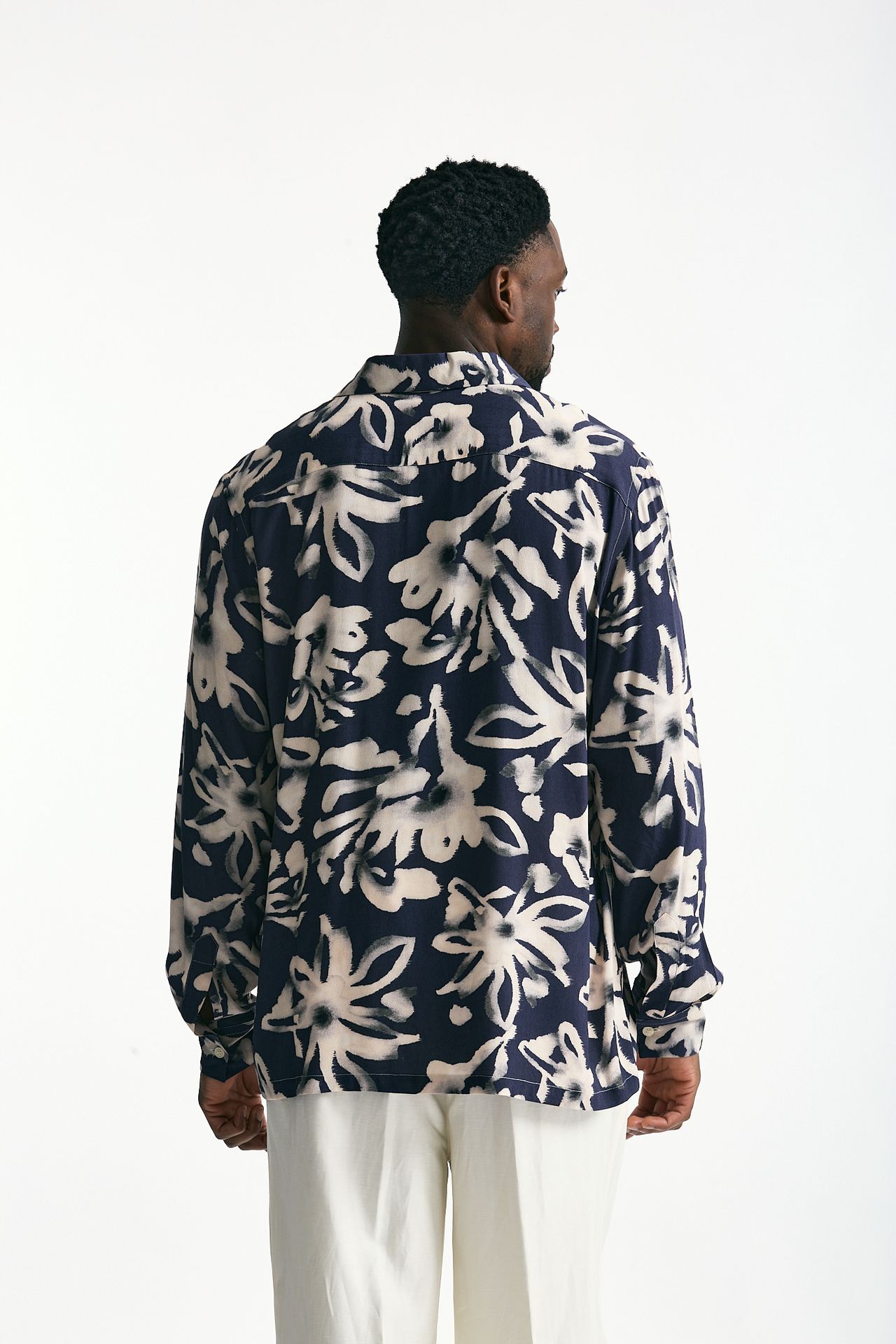 Camicia in viscosa e lino fantasia uomo Laneus - 3