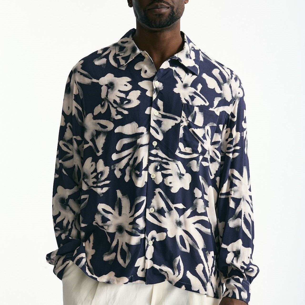 Camicia in viscosa e lino fantasia uomo Laneus - 6