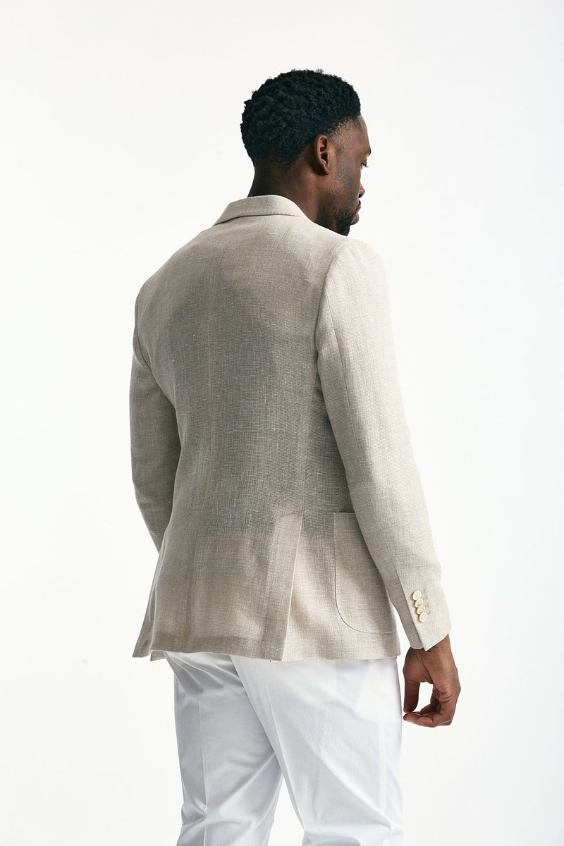 Giacca monopetto lino e lana beige uomo Lardini - 3